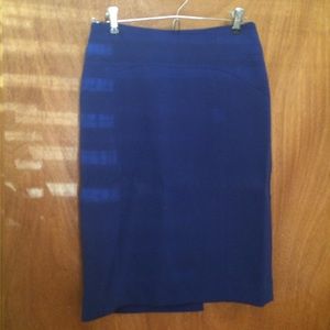 Blue high-waisted pencil skirt from The Limited